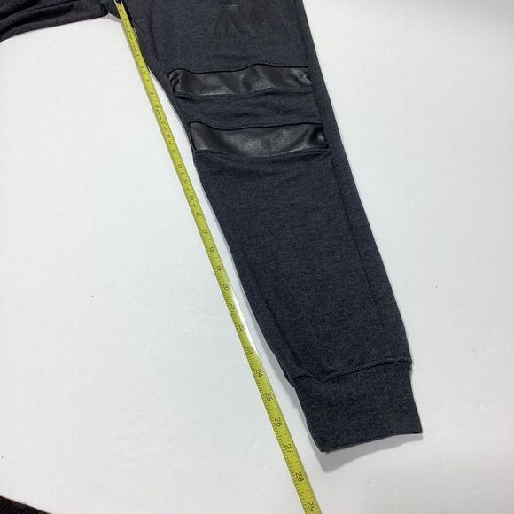 Nappy Tabs Joggers Sweatpants Urban Couture M Men’s Black Faux Leather Pockets - Picture 10 of 15